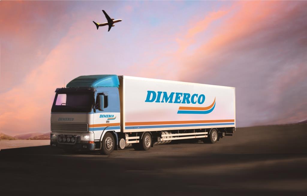 Dimerco truck with plane flying overhead