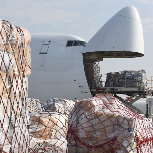 air cargo showcased at the nose of an airplane