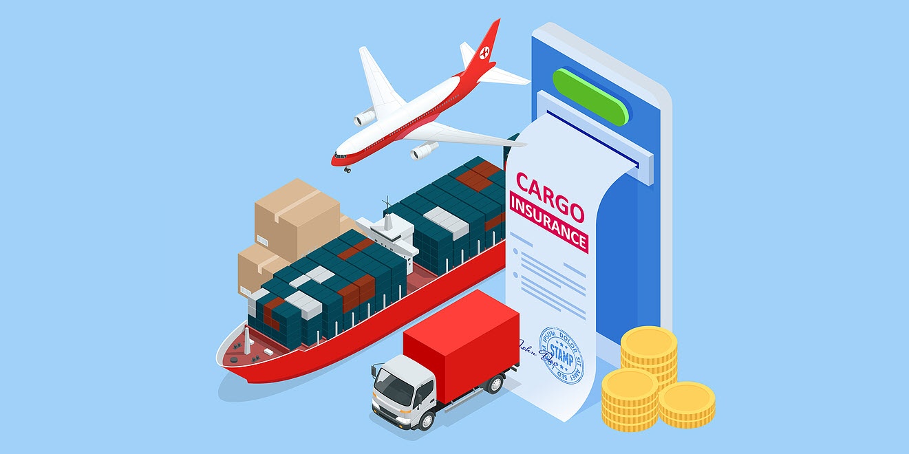 Illustration of logistics and cargo insurance.