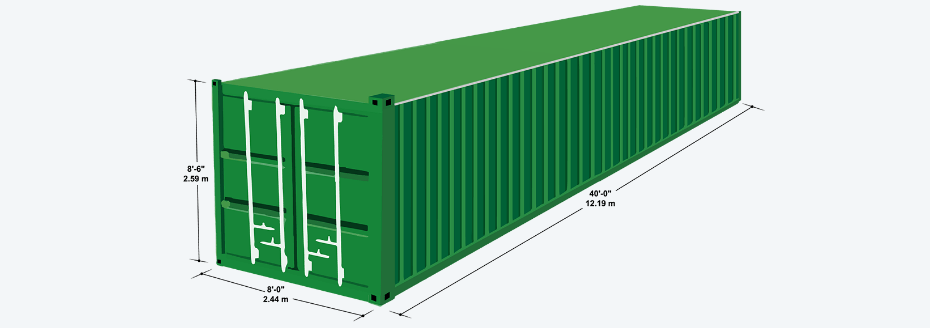 Ocean freight container specifications.