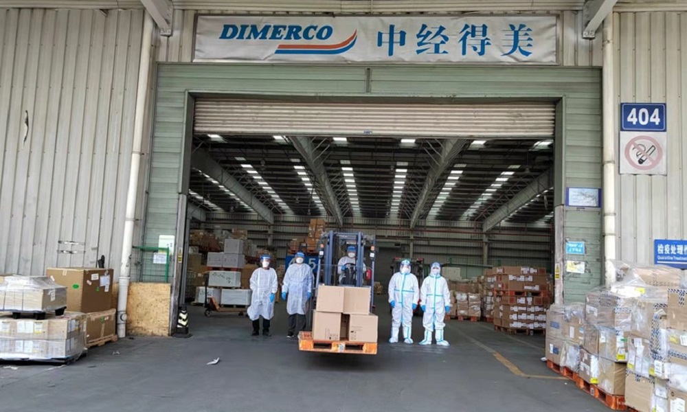 Dimerco dedicated team at PVG bonded warehouse for Shanghai Lockdown