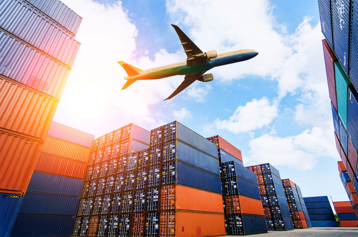 Loading freight on a plane — freight forwarding services