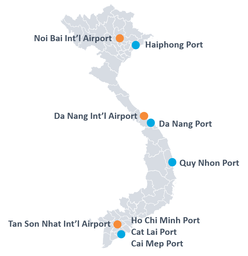 越南港口與機場