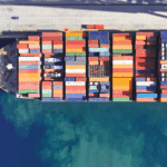 cargo ship filled with containers, ocean freight forwarding