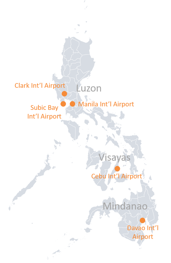 Major Aiports in the Philippines-Dimerco