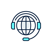 Global communications, support icon