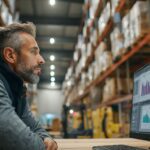 Logistics professional reviewing shipment data for IEEPA refund filing preparation