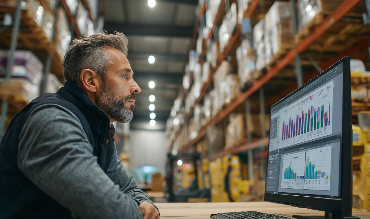 Logistics professional reviewing shipment data for IEEPA refund filing preparation