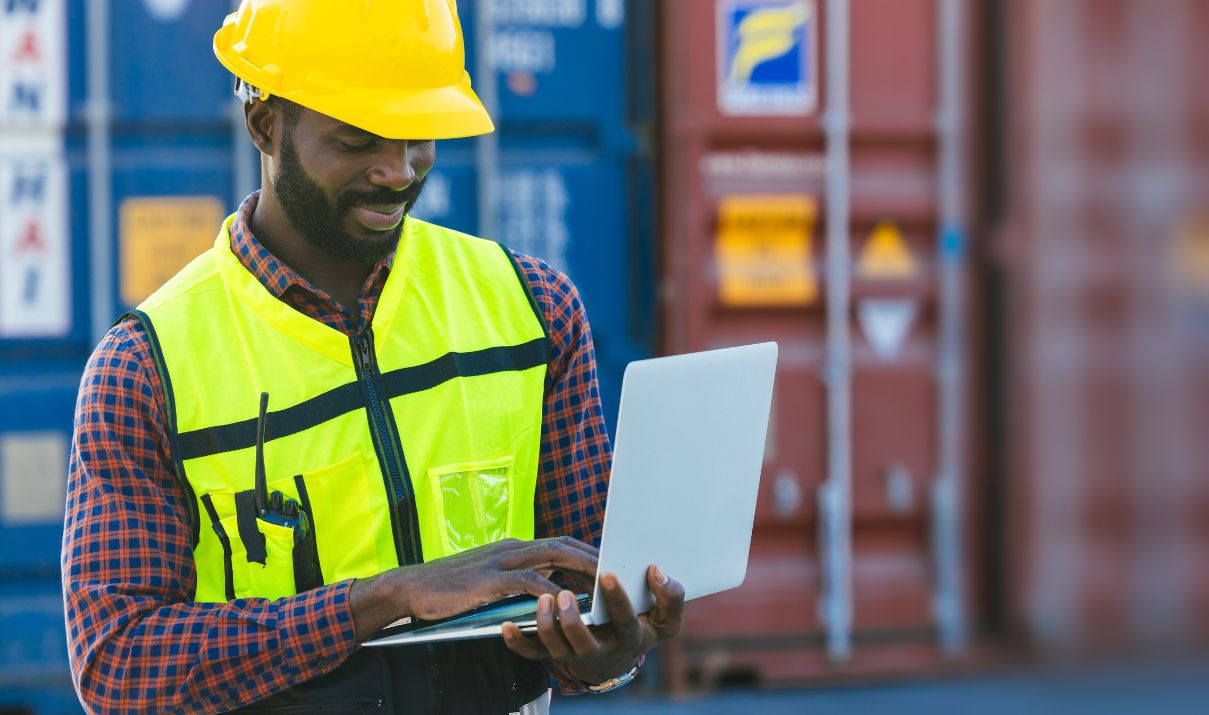 Trade compliance professional reviewing import and export data for duty drawback claims