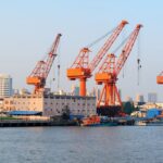 Shanghai Port, illustrating China's role in global supply chains through one of the world's busiest maritime trade hubs.